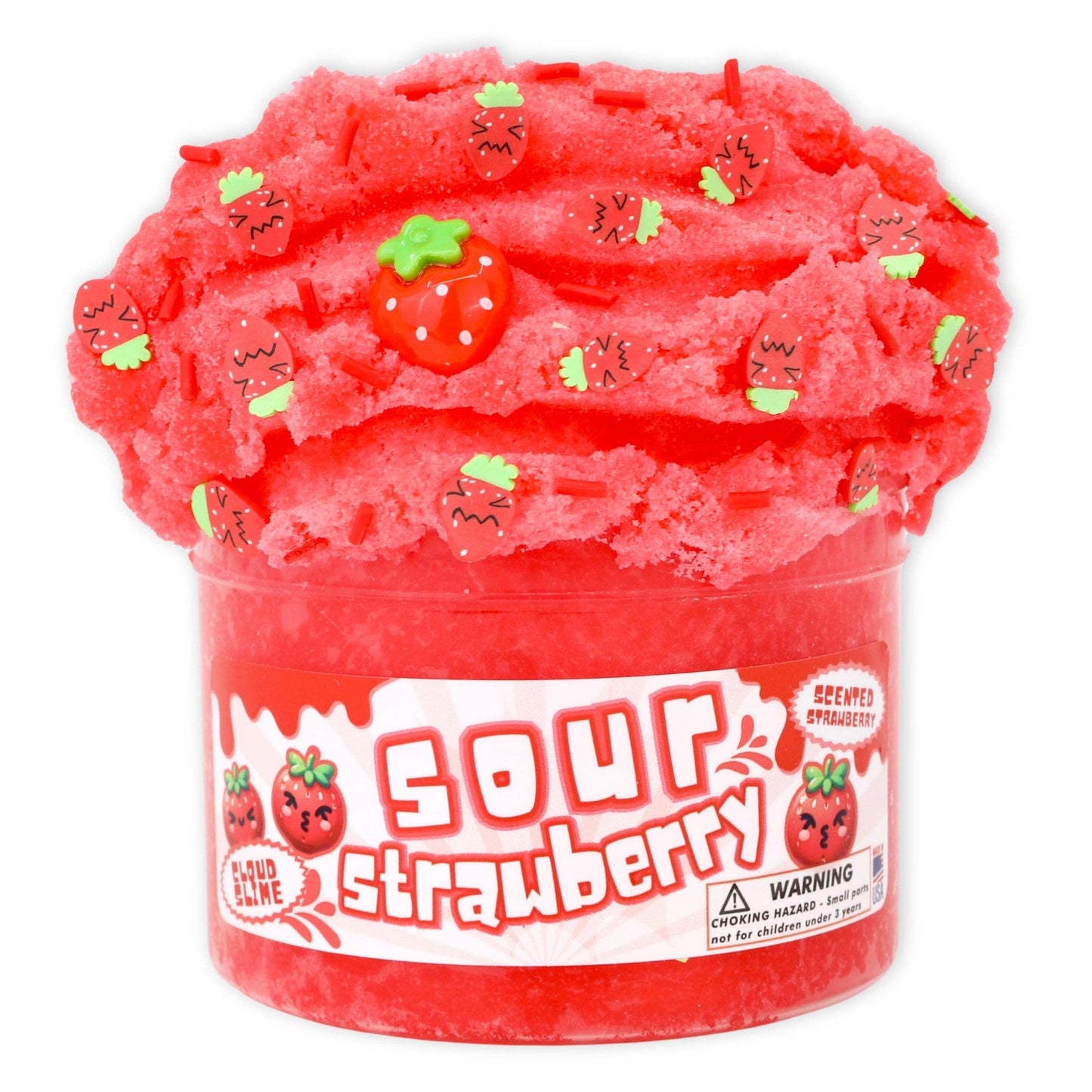 Sour Strawberry - Cloud Textured Slime