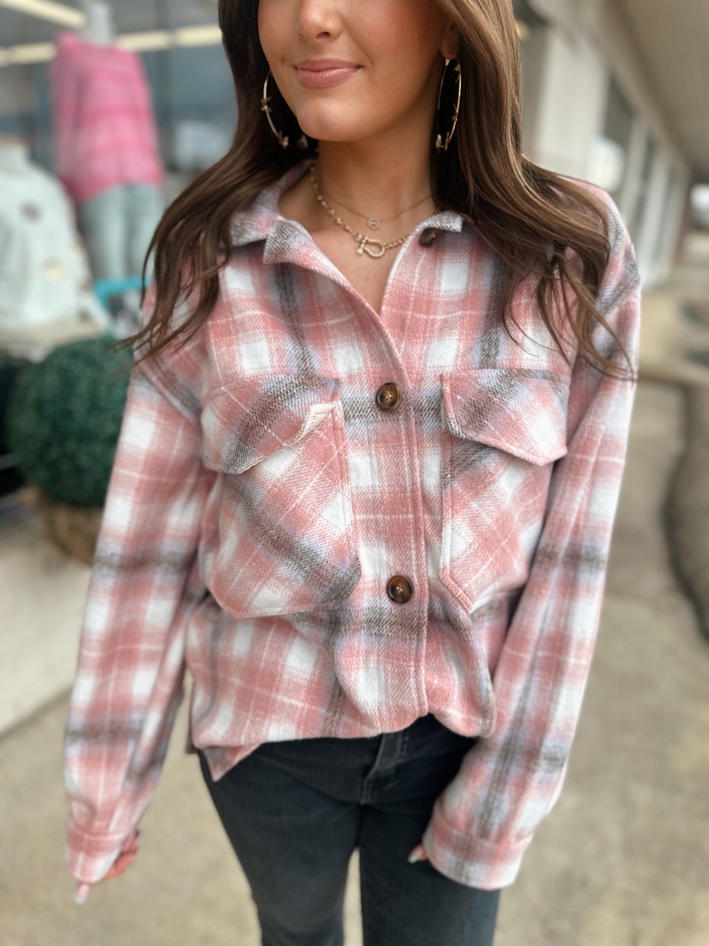 Tan Plaid Shacket
