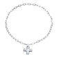 NOTABLE HAMMERED CROSS FRONT TOGGLE NECKLACE | Silver