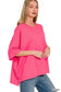 Scuba Round Neck Top - Fuchsia