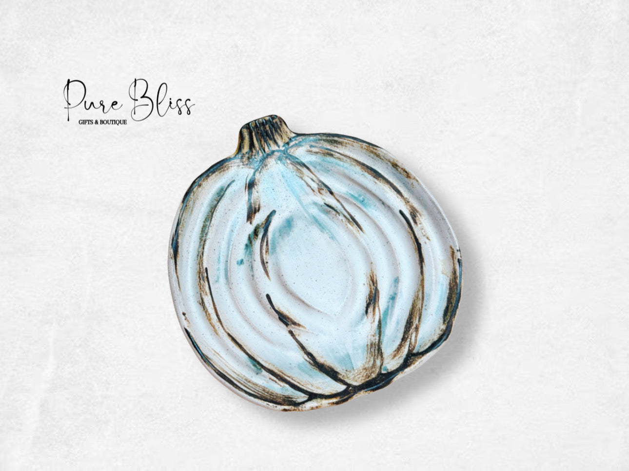 Pumpkin Shape Pottery Plate