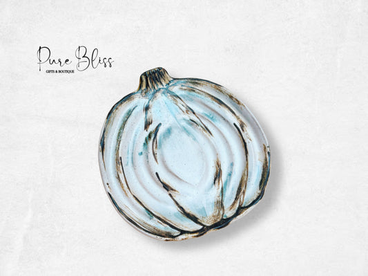 Pumpkin Shape Pottery Plate