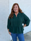 Hunter Green Peplum Blouse