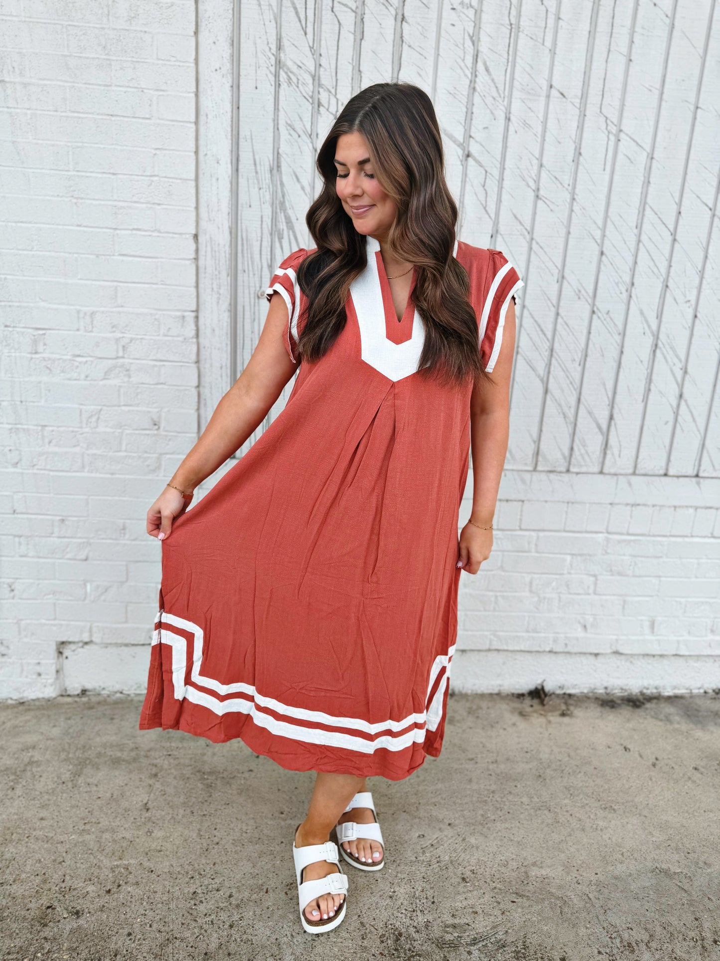 Linen + Cotton Midi Dress