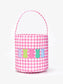 Girls Rabbit Print Checked Easter Basket