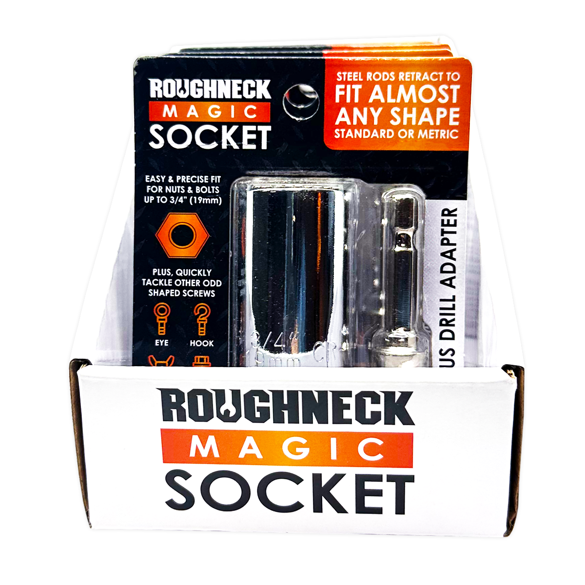 Roughneck Magic Socket Tool with Drill Adapter - 4/Display: Wholesale Price