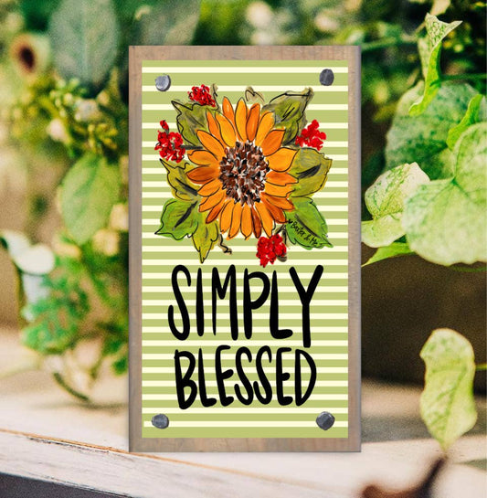 Simply Blessed Driftwood Happy Block
