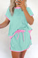 Colorblock T Shirt and Skort Set - Moonlight Jade