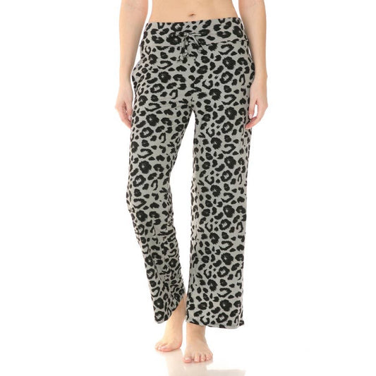 Black & Grey Leopard Print PJ Pants