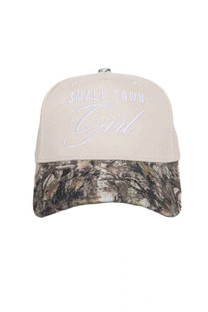 Small Town Girl Trucker Vintage Hat Grad Gift: Pink and Light Pink Stripe