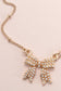 PEARL BOW CHARM BALL CHAIN NECKLACE | Gold