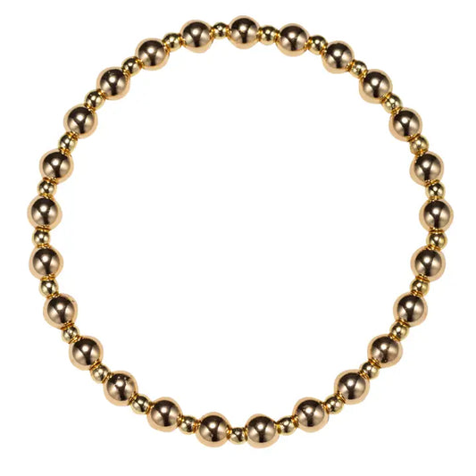 Gold Mid Small Beaded Stretch Braclet