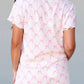 Bow Knot Lettuce Trim Two Piece Lounge Shorts Set