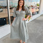 Charcoal Green Linen Midi Dress