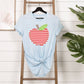 Patchwork Apple Light Blue Tee