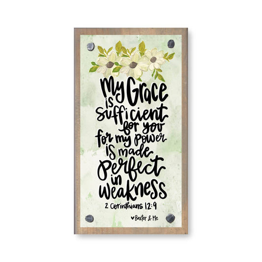 Grace is Sufficient Driftwood Happy Block