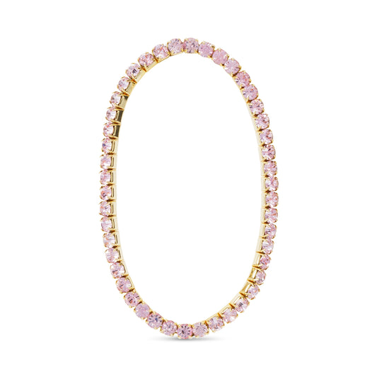 Gold Light Pink Stretch Tennis Bracelet