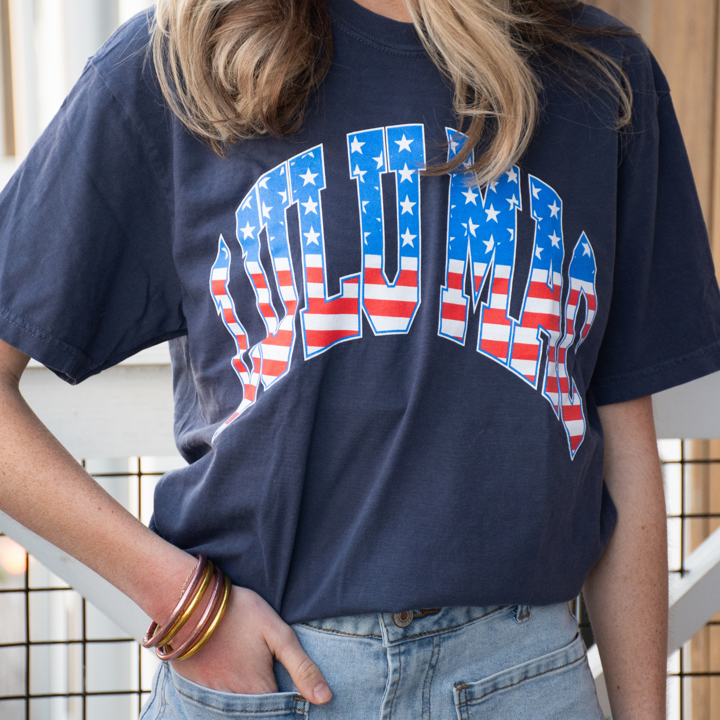 Adult Lulu Mac Navy + Stars & Stripes Tee