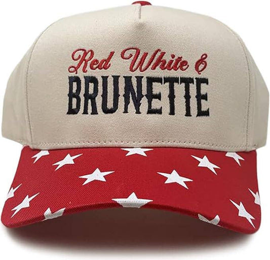 Red White & Brunette - Star Print - Red/Beige