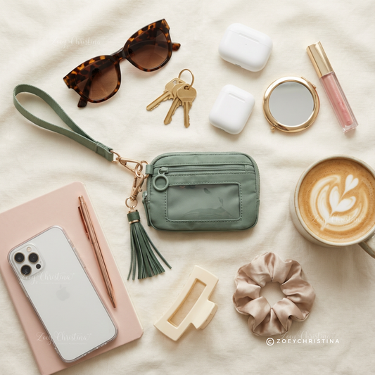 Tassel Zipper Wristlet Wallet – Green