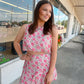Floral Print Puffy Cropped Top and Mini Skirt Set