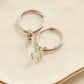 Cera Silver Frame Cross Earrings