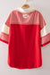 Red Oversized Half Sleeve Casual Knit Top