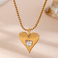 Gold-Tone Heart Pendant Necklace | GOLD