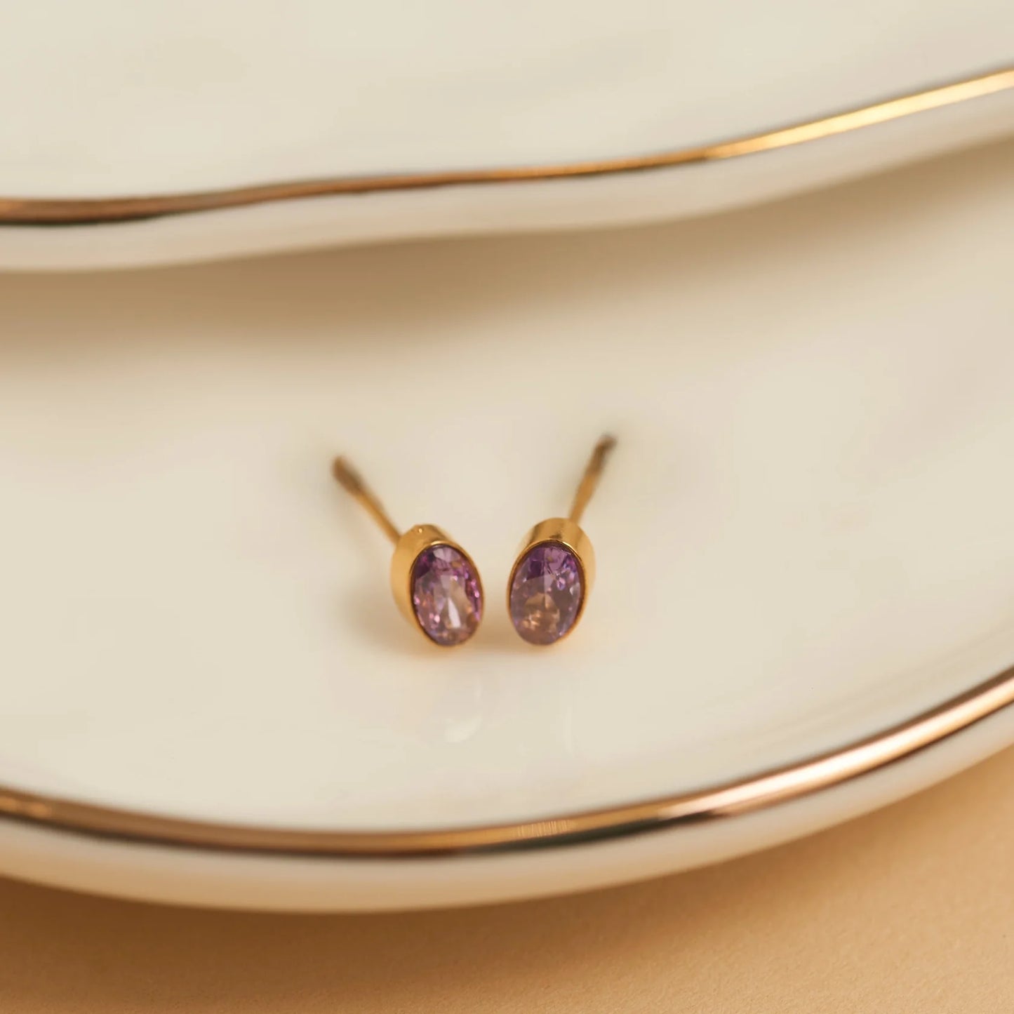 Amethyst Oval Gem Stud