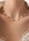 TITANIUM  STEEL NON-TARNISH PEARL STATION NECKLACE