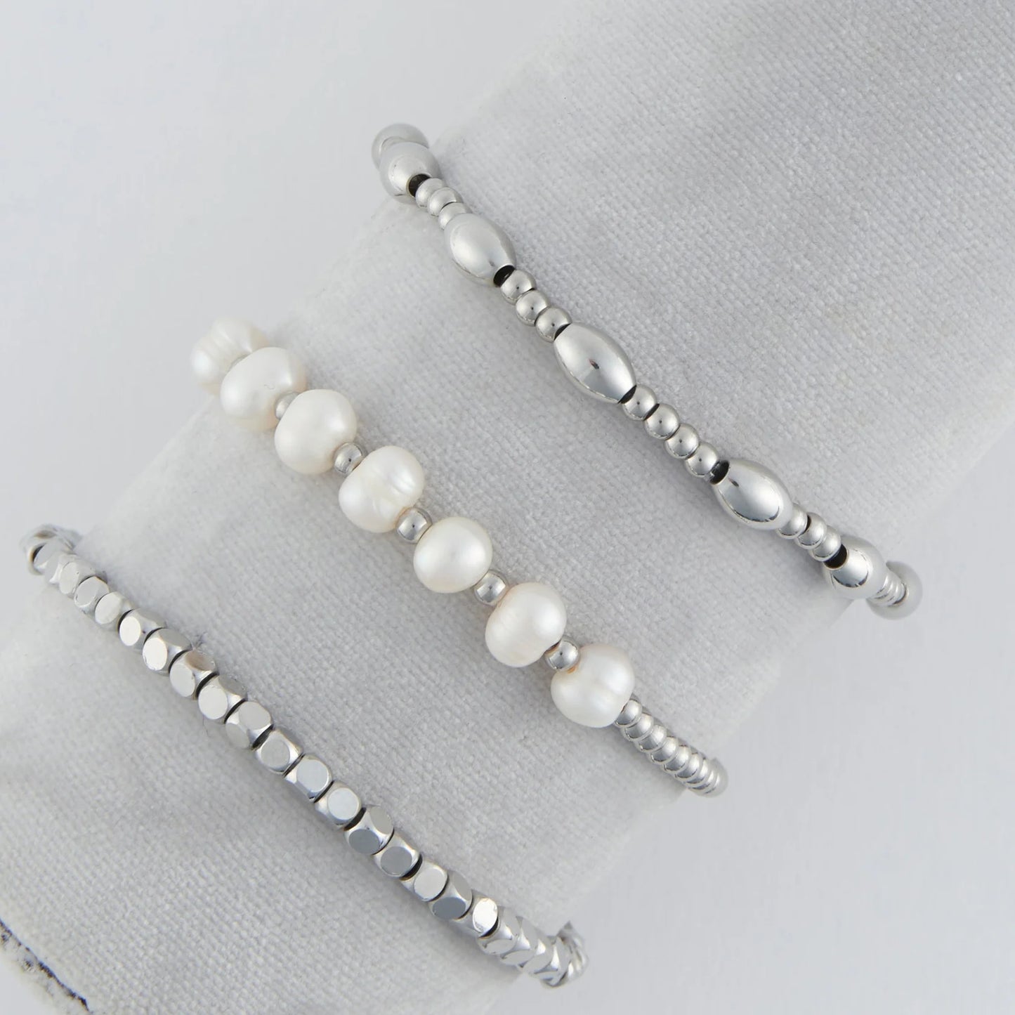Silver Genuine Pearl Bracelet