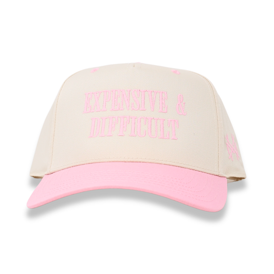 Expensive and Difficult Trucker Hat: Retro Pink/Natural