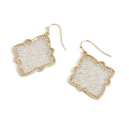 Jagged Gate Earrings: Mixed Metal