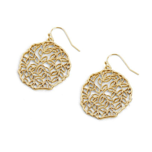 Gold Filigree Stem Earrings: Gold