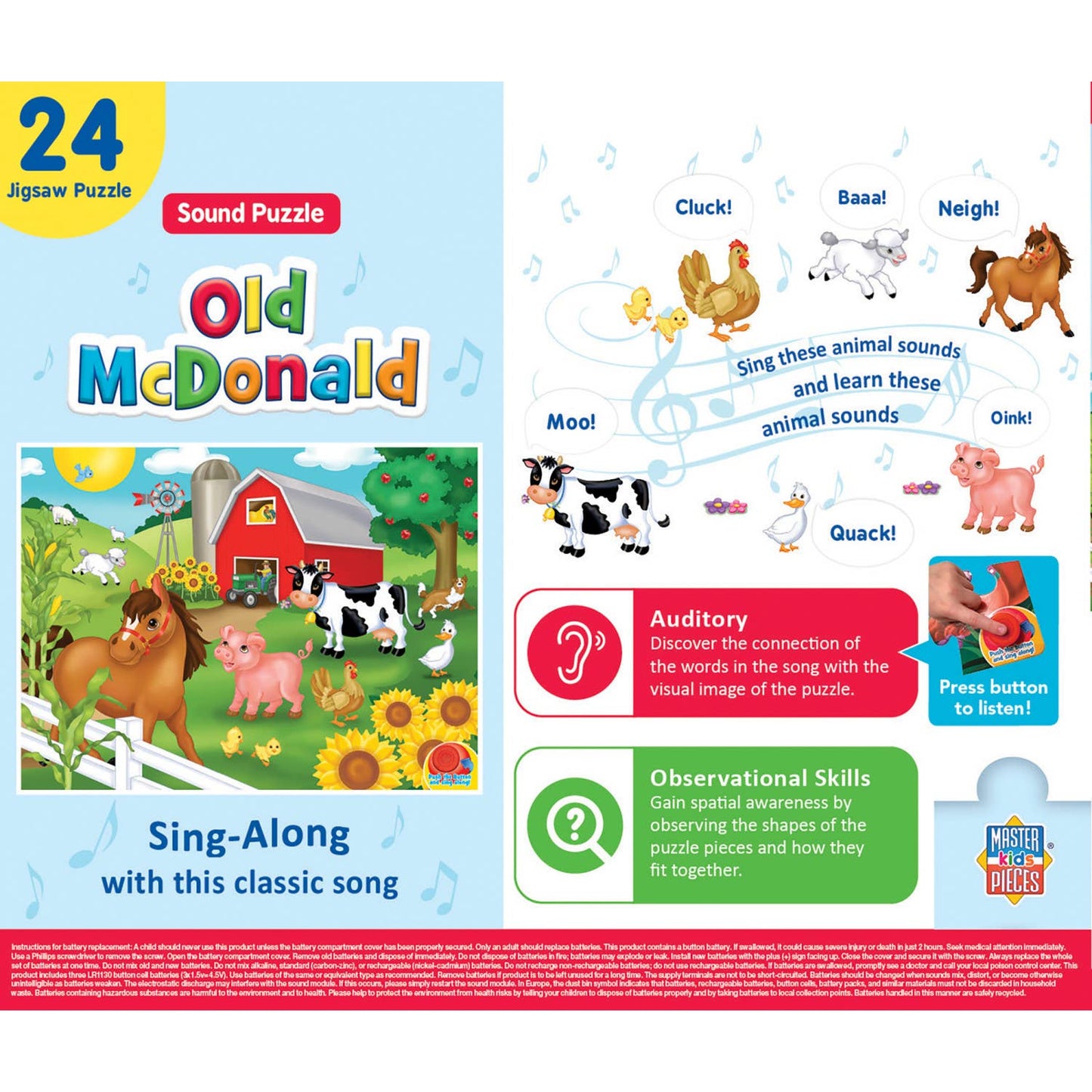 Old McDonald - 24 Piece Musical Floor Puzzle