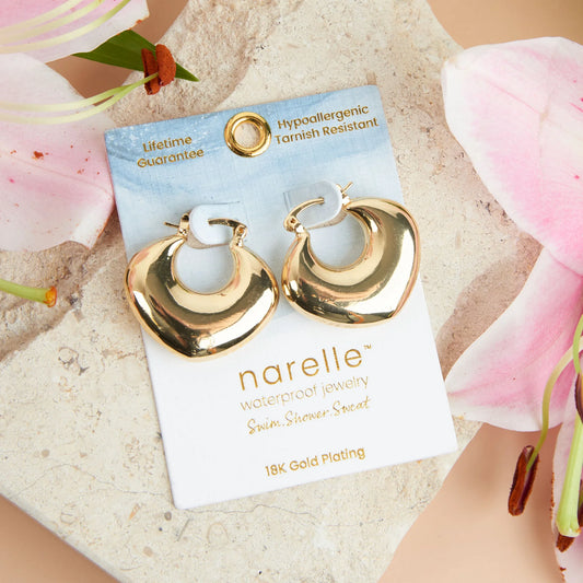 Geometric Pin Gold Hoop