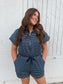 Navy & Cream Knitted Romper