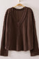 Chocolate Open Weave V-Neck Top