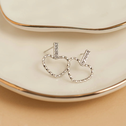 Heart Outline Silver Stud