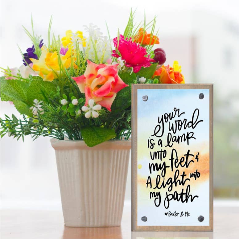 Your Word is a Lamp Driftwood Happy Block