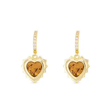 Birthstone Heart Earrings