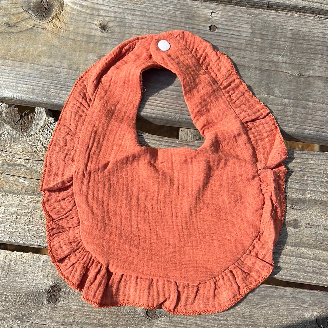 Ruffled Linen Bibs