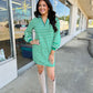 Pop of Color V Neck Striped Long Sleeve Mini Dress