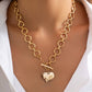 NOTABLE HAMMERED HEART FRONT TOGGLE NECKLACE | GOLD