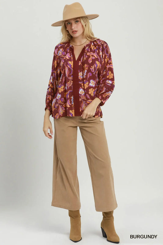 Burgundy Abstract Pint Top