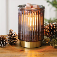 Fluted Glass Vintage Style Bulb Illumination Fragrance Warmer
