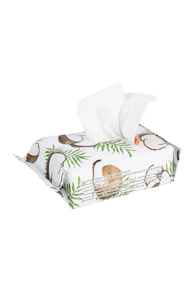PxLook Cosmetics N-201-18 Coconut Makeup Remover Wipes - 6
