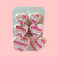 Triple Heart Striped Earrings
