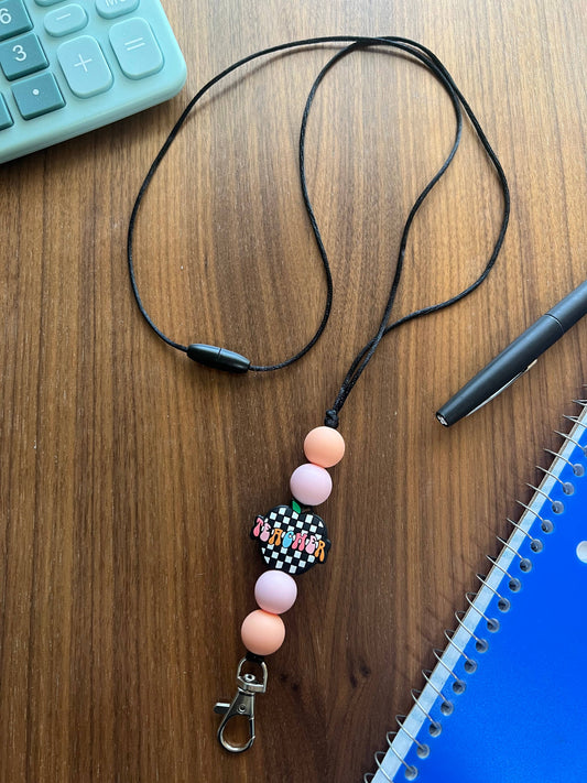 Silicone Checkered Apple Lanyard-20” L w/Breakaway Clasp