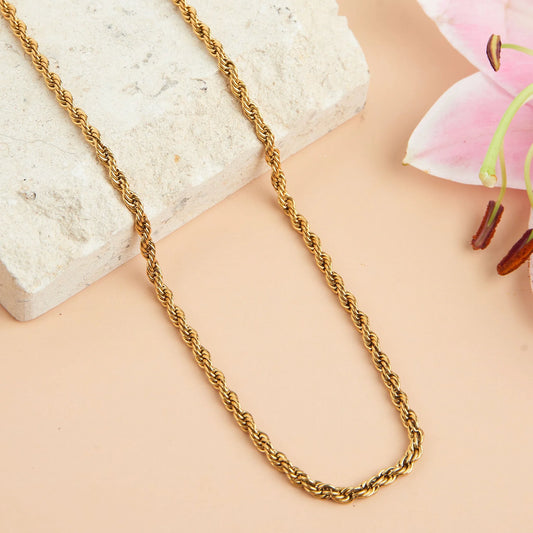 Gold Twisted Chain Necklace